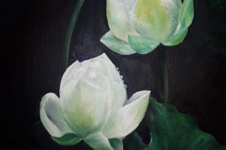 Tableau huile sur toile Fleur de lotus