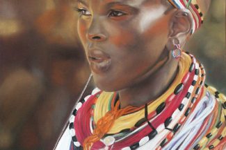 tableau peinture pastel Afrique - Abuja