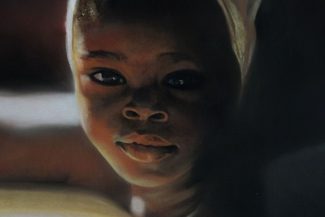 Tableau portrait pastel Afrique- Enfance africaine