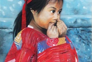 Tableau portrait pastel Indonésie - Innocence