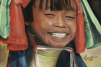 Tableau portrait pastel Birmanie- Paradoxe